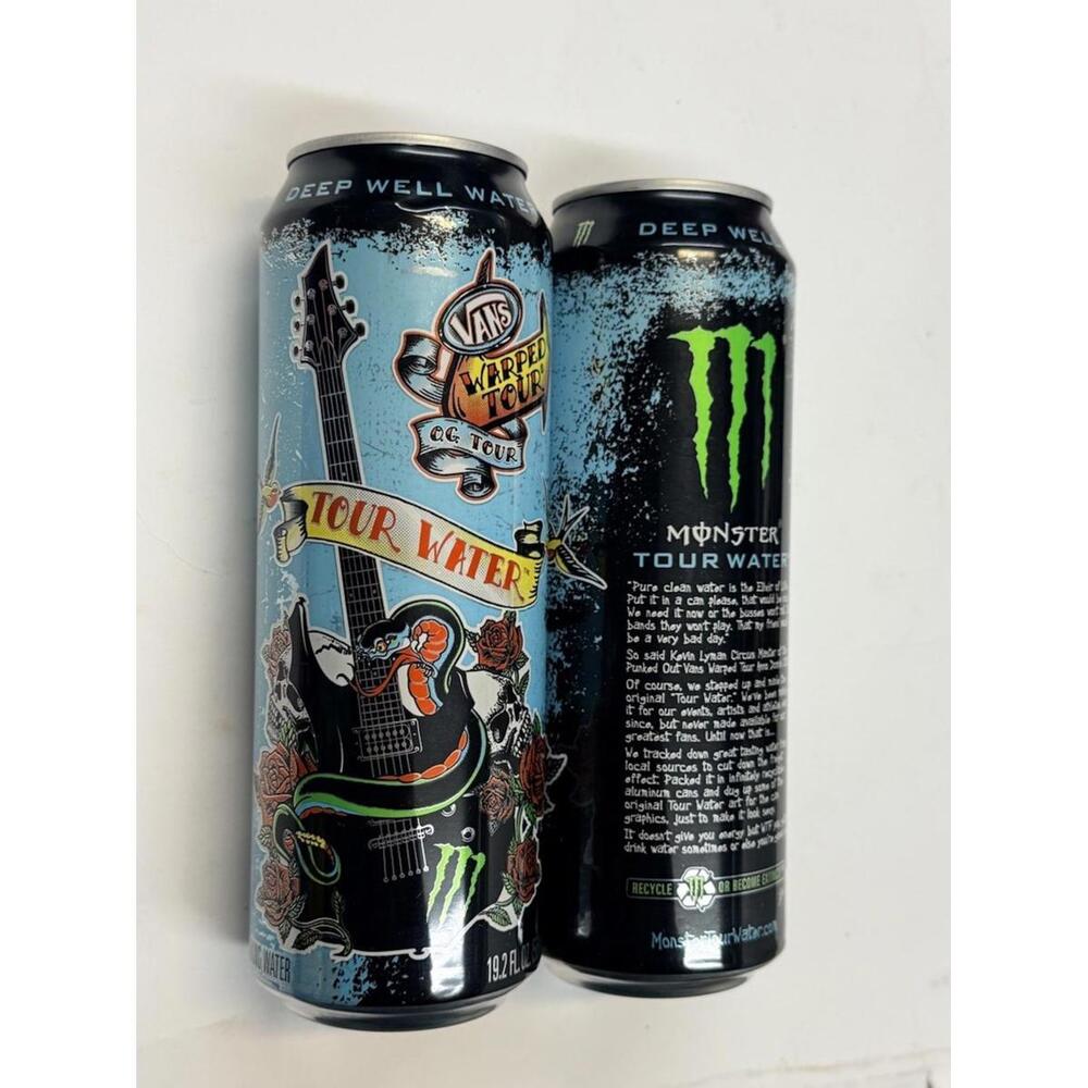 Monster Tour Water Vans Warped Tour Collectible Cans 19.2 oz Sealed Lot Of 2 - Picture 2 of 2